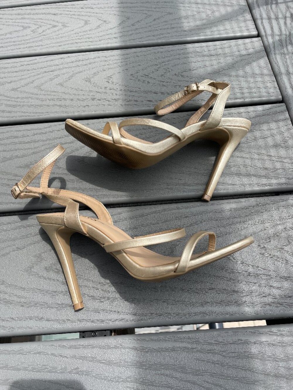 Lulus strappy gold heels